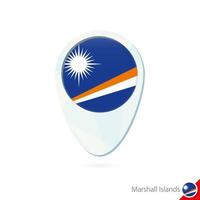 Marshall Islands flag location map pin icon on white background. vector