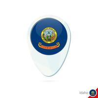 USA State Idaho flag location map pin icon on white background. vector