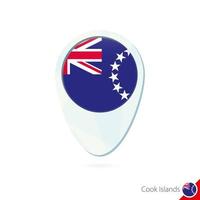 Cook Islands flag location map pin icon on white background. vector