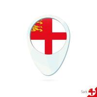 Sark flag location map pin icon on white background. vector