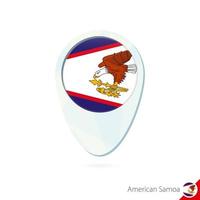 American Samoa flag location map pin icon on white background. vector