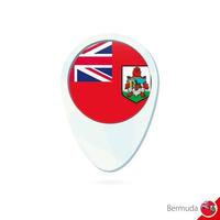 Icono de pin de mapa de ubicación de bandera de Bermudas sobre fondo blanco. vector