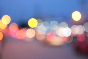 Bokeh from car lights at night - images photo