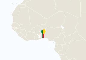 Africa with highlighted Benin map. vector