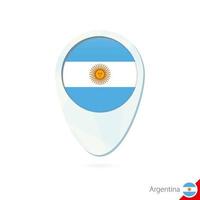 Argentina flag location map pin icon on white background. vector