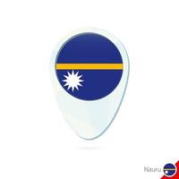 Nauru flag location map pin icon on white background. vector