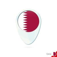 Qatar flag location map pin icon on white background. vector