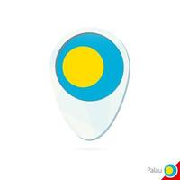 Palau flag location map pin icon on white background. vector