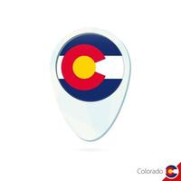 USA State Colorado flag location map pin icon on white background. vector