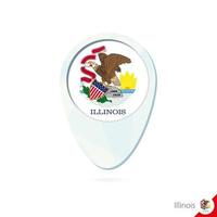 USA State Illinois flag location map pin icon on white background. vector