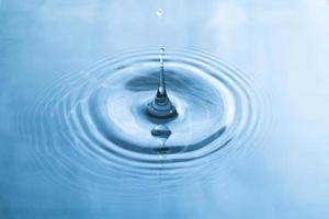 shapes on blue water surface, water drops, water surface, splashing water photo