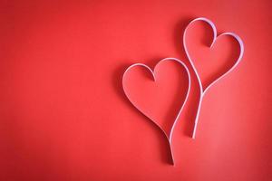 Heart paper on the background of red art paper valentine valentine's day valentine's day - picture photo