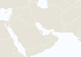 Asia with highlighted Bahrain map. vector