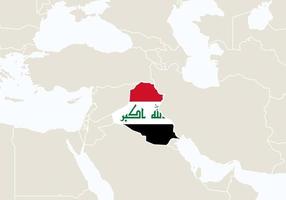 Asia with highlighted Iraq map. vector