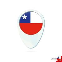 Chile flag location map pin icon on white background. vector