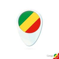 Congo flag location map pin icon on white background. vector