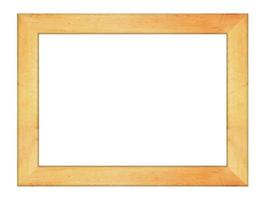 marco de madera marrón aislado en un fondo blanco con un camino de corte foto