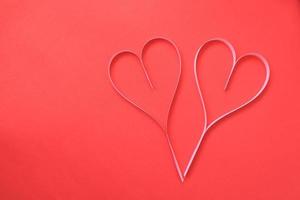 Heart paper on the background of red art paper valentine photo