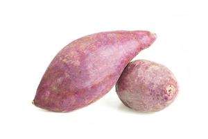 red sweet potato isolated on white background photo