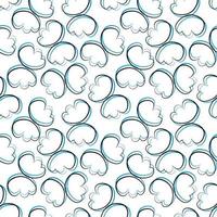 Seamless vector pattern with outline blue wings