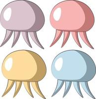 Mini set cartoon Jellyfish. Draw illustration in color vector