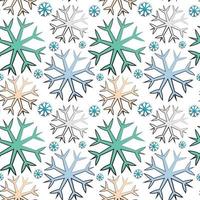 Seamless vector pattern with blue, pink and purple snowflake