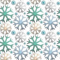 Seamless vector pattern with blue, pink and purple snowflake