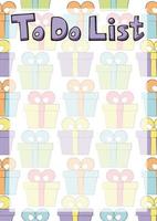 Cheek To do list with color gift box vector