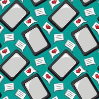 Seamless vector pattern with mobile phone and message