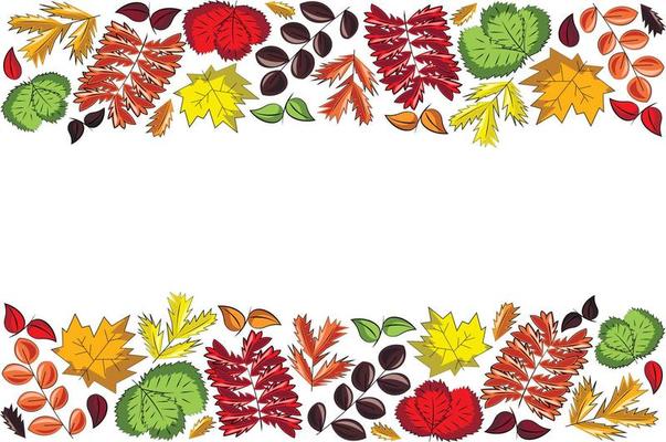 Banner in the form of a frame with autumn leaf
