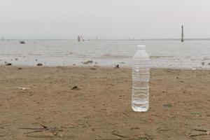 Plastic water bottles pollution in the ocean Environment concept photo