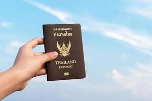 pasaporte de viaje de vuelo de tailandia, concepto de viaje foto