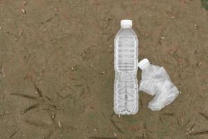 Plastic water bottles pollution in the ocean Environment concept photo