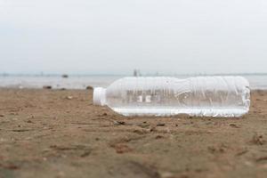 Plastic water bottles pollution in the ocean Environment concept photo