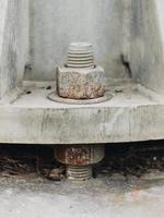 Nut screw mounting in the metal pipe photo