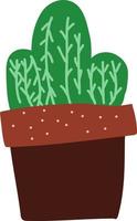 Set of cacti, children's drawing. vector