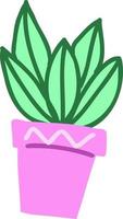 Set of cacti, children's drawing. vector