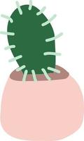 Set of cacti, children's drawing. vector