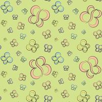 Seamless vector pattern with outline pastel butterfly