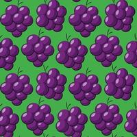 Seamless vector pattern with cartoon purple grape