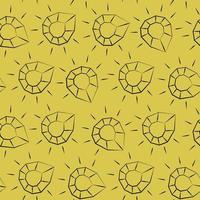 Seamless vector pattern with outline orange diamond