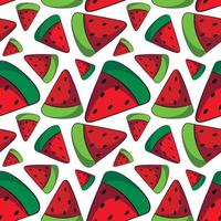 Seamless vector pattern with red Watermelom slice