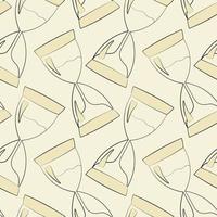 Seamless vector pattern with outline cartoon hourglass