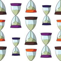 Seamless vector pattern with color cartoon hourglass