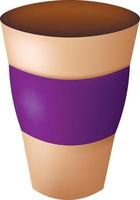 Single element paper cup Coffee. Draw illustration in 3d vector