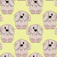 Seamless pattern with cute cartoon adorable Rabbit vector