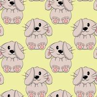 Seamless pattern with cute cartoon adorable Rabbit vector