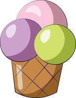 Single element Ice cream. Draw illustration in color vector