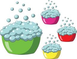 Single element Basin with bubble. Draw illustration in color vector