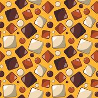 Seamless vector pattern with cartoon piece chocolate